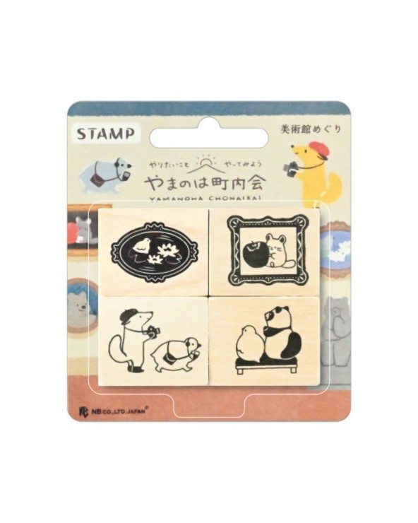 4 TAMPONS EN BOIS - YAMANOHA TOWN - MUSEE - NB