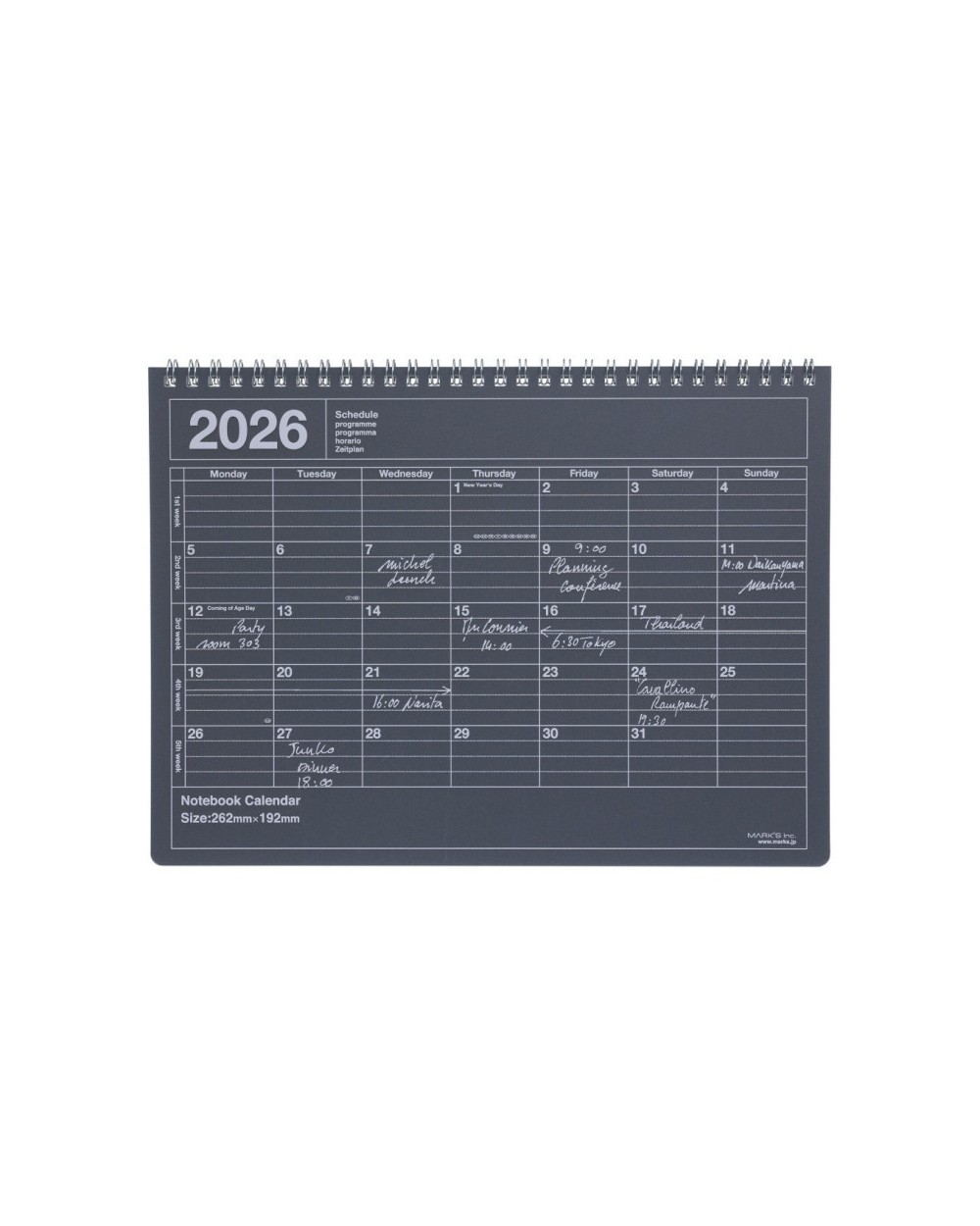 Calendrier Notebook 2026 - Format (M) - MARK'S