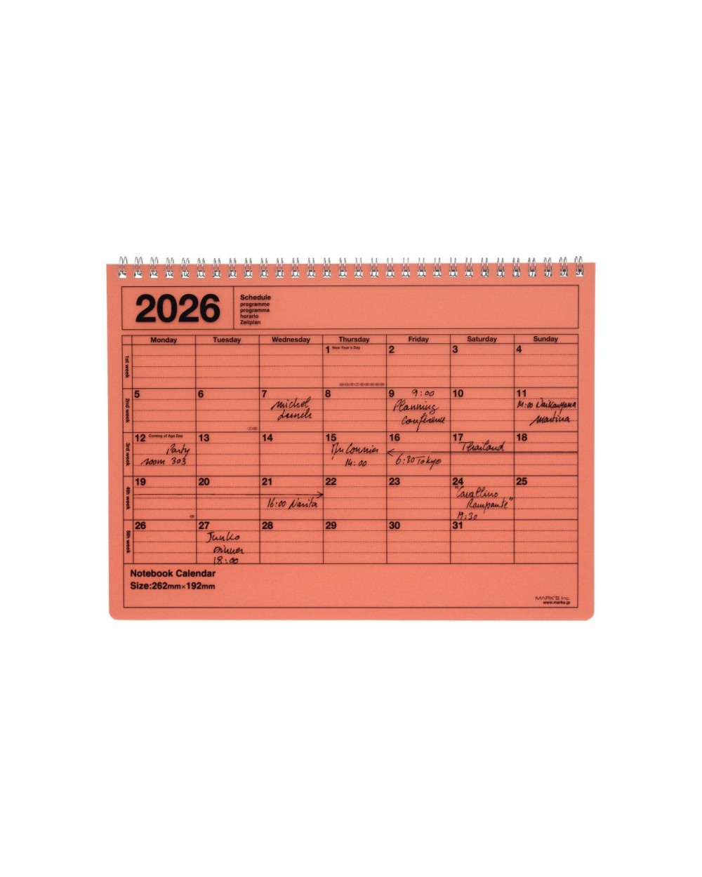 Calendrier Notebook 2026 - Format (M) - MARK'S