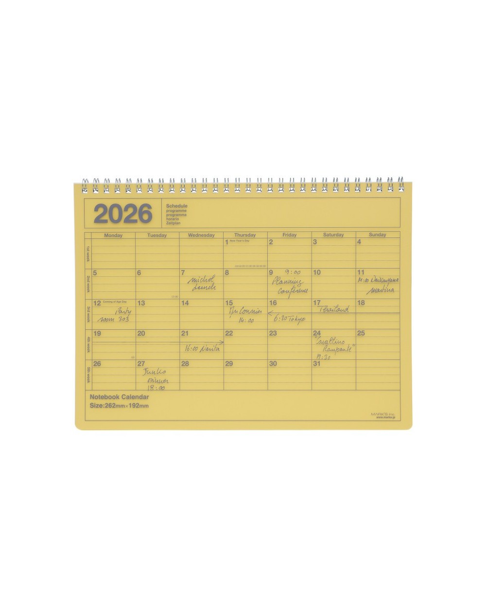 Calendrier Notebook 2026 - Format (M) - MARK'S