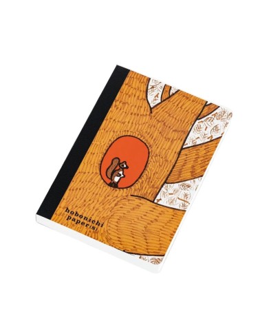 Hobonichi Techo 2026 – Bloc-notes A6 "100%ORANGE - Squirrel Appears"