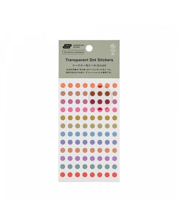 HOBONICHI TECHO  - Stickers Dot  Transparents (6mm) - TSUKI no IRO