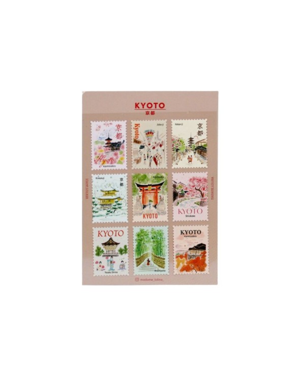 Autocollants timbres – Kyoto -  L’après-midi